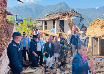 राष्ट्रपति पौडेल भूकम्प प्रभावित क्षेत्र जाजरकोटमा, तस्वीरहरू