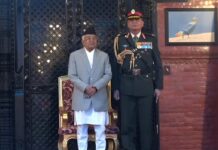 भारतीय प्रधानसेनापतिलाई नेपालको मानार्थ महारथीको दर्जा